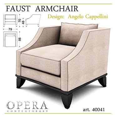Opera Contemporary Faust Armchair 3D model image 1 