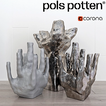 Elegant Pols Potten Vase Set 3D model image 1 