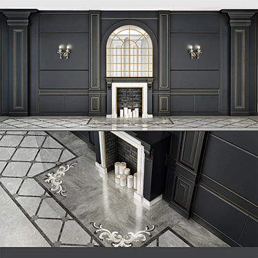Versatile Fireplace: Wall & Floor 3D model image 1 