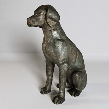 Sculpture "Labrador" - Ceramic Figurine, English Style, 70 cm Height Elegant Labrador Ceramic Sculpture 3D model image 1 