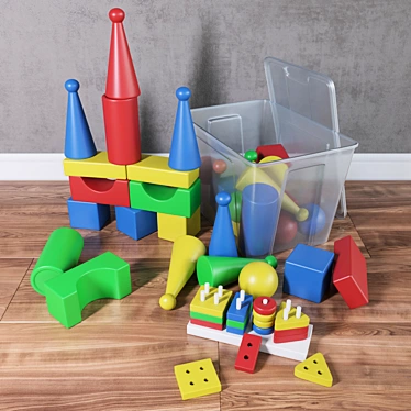 Toy Set with Storage Container 3D model image 1 