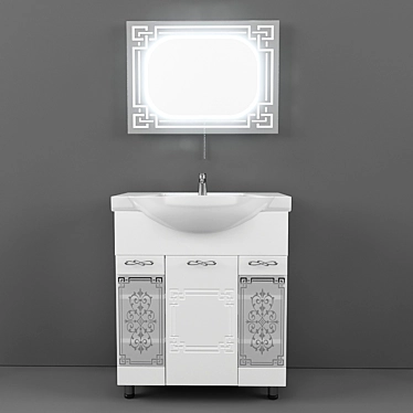 Graceful Reflection: Grandfayans Patricia Bathroom Set 3D model image 1 