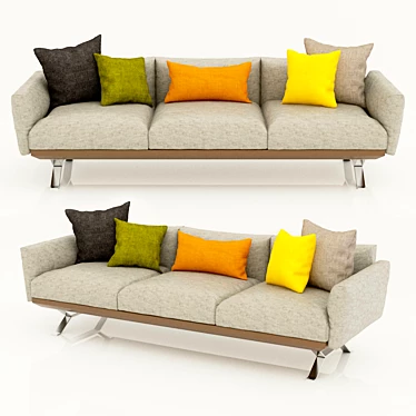 Kettal 3-Seater Sofa: Elegant Comfort 3D model image 1 
