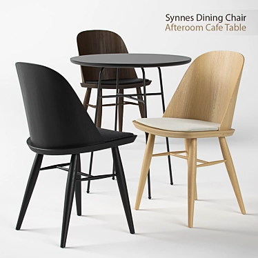 Synnes Dining Chair & Afteroom Cafe Table: Scandinavian Style Dining Set 3D model image 1 