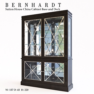 Elegant Sutton House China Cabinet 3D model image 1 