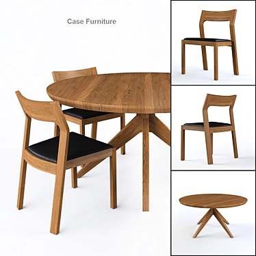 Cross Round Table and profile chair by Matthew Hilton