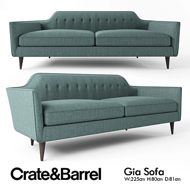 Mid-Century Gia Sofa: Elegant Retro Charm 3D model image 1 