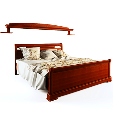 Italian Classic Bed CHOPIN 3D model image 1 