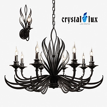 Gaudi Crystal Lux Chandelier 3D model image 1 