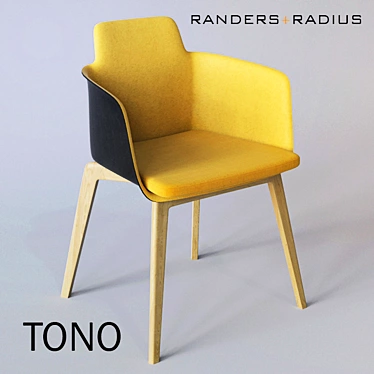 Tono Chair: Stylish Wooden Base & Felt Seat 3D model image 1 