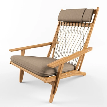 Sleek Danish Design Lounge Chair 3D model image 1 