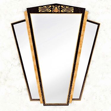 Art Deco Triptych Mirror - Large Wall Décor 3D model image 1 