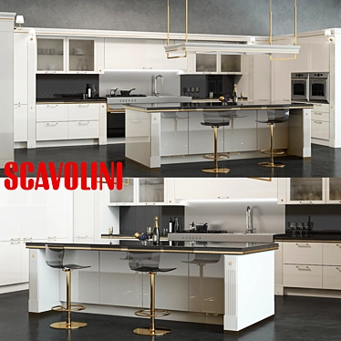 Premium Scavolini Baccarat Kitchen 3D model image 1 