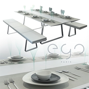 Extrados Garden Table: Elegant and Spacious 3D model image 1 