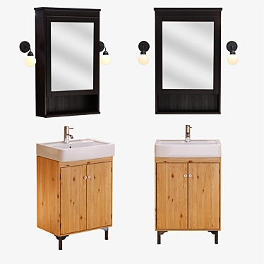 The Ikea, sink hemnviken, hemnes mirror cabinet silveron
