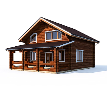 Modern Wooden Home 3D model image 1 