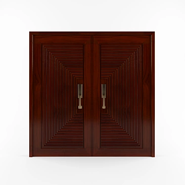 Pahudia Wood Door: Exquisite Craftsmanship & Timeless Elegance 3D model image 1 