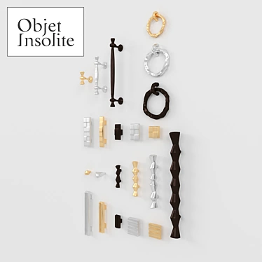 Unique Handle Collection by Objet Insolite, 5 Types, 3 Colors 3D model image 1 