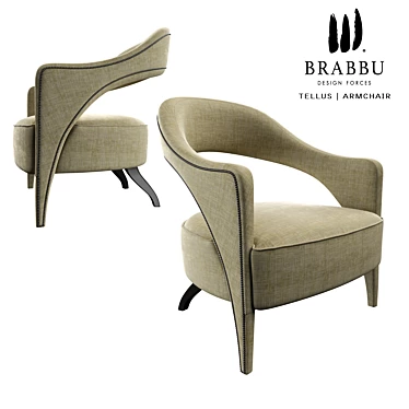 Modern Tellus Armchair: BRABBU Design Forces 3D model image 1 