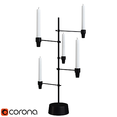 Scandi Style Adjustable Candleholder 3D model image 1 