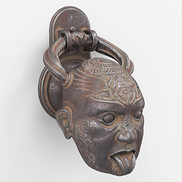 Title: Maori Dead Head Door Knocker 3D model image 1 