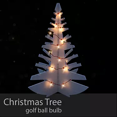 Wooden Christmas Tree - Golf Ball Ornament 3D model image 1 