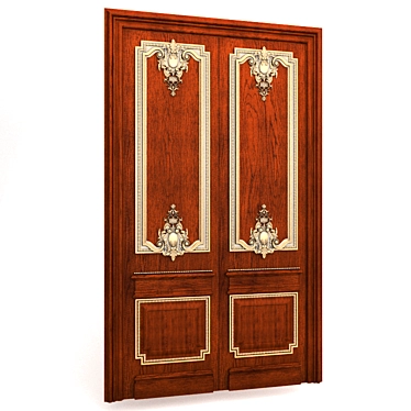 Elegant Carved Door 3D model image 1 