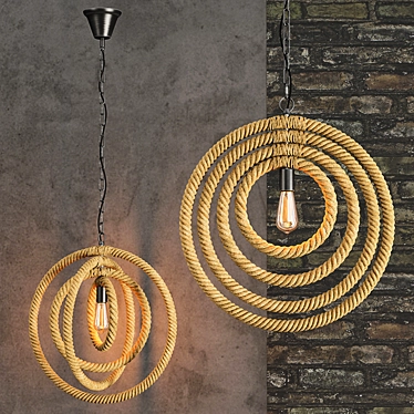 Industrial Chic Rope Chandelier 3D model image 1 