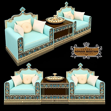 Oriental Simbad Sofa Set: Adnan Bostan 3D model image 1 