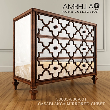 Luxury Mirrored Chest: Ambella Home 3D model image 1 