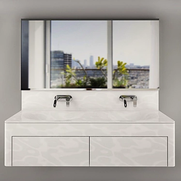 A washbasin with a pedestal made of corian