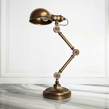 Vintage Brass Steampunk Table Lamp 3D model image 1 