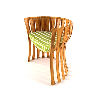 Elegant Wooden Chair 3D model image 1 