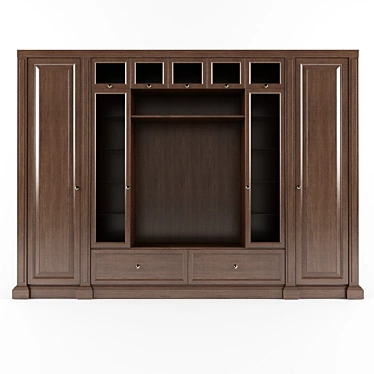 Customizable Bookshelf Wall Unit 3D model image 1 