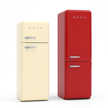 Sleek Smeg Fridge: High-Resolution, Realistic 3D Model 3D model image 1 