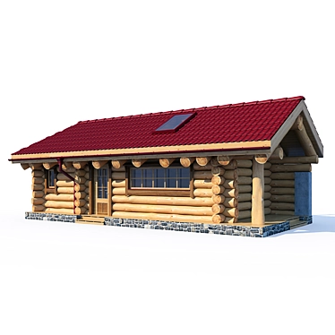 Handcrafted Log Sauna: Ultimate Relaxation 3D model image 1 