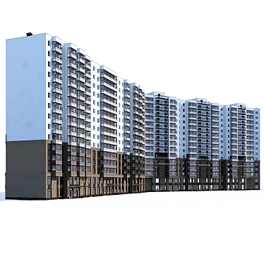 Modern Multi-Level Residential Tower 3D model image 1 