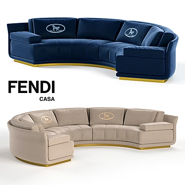 Fendi Casa Artu Round Sofa Set 3D model image 1 