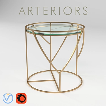 Stylish Arteriors Rourke Side Table 3D model image 1 