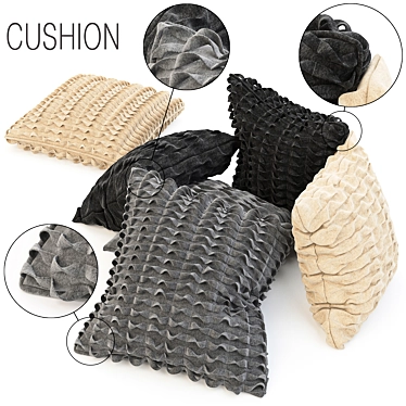 Cozy Wool Cushions Set 3D model image 1 