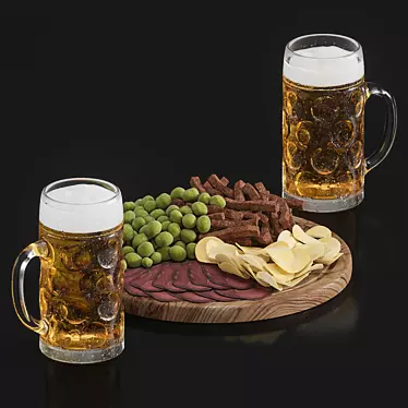 Turbosmooth-Included Beer Set 3D model image 1 