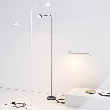 Elegant Glass Pin Table Lamp 3D model image 1 