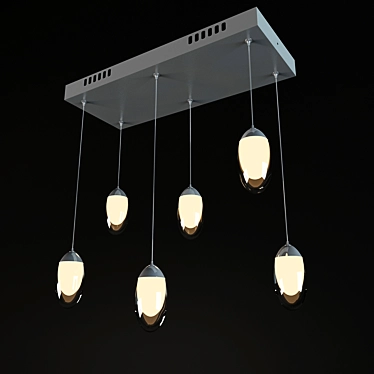 Modern LED Chandelier: Sleek Art Deco Pendant Light 3D model image 1 