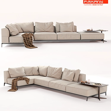 Modern Flexform Ettore Sectional Sofa 3D model image 1 