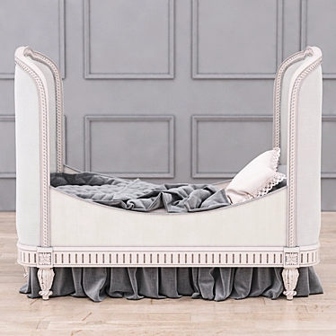 Antique Grey Mist Upholstered Toddler Bed 3D model image 1 