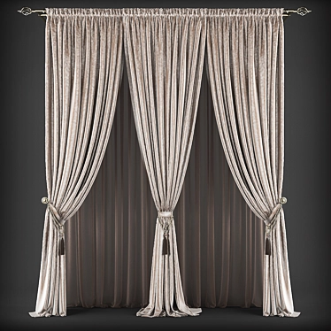 Classic Window Curtains 3D model image 1 