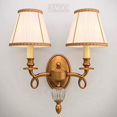 Dual Shade Amber Crystal Wall Sconce 3D model image 1 