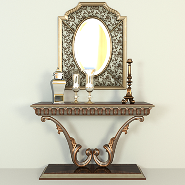 Italian Console and Mirror Set: Ginevra by Bruno Zampa 3D model image 1 