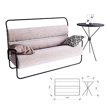 Stylish Sancarlo Sofa: Italian Design, Tacchini Manufacturing 3D model image 1 