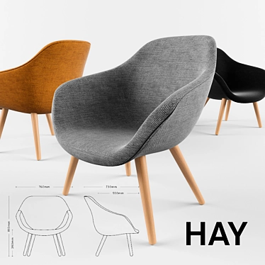 Elegant Hay Lounge Chair 3D model image 1 